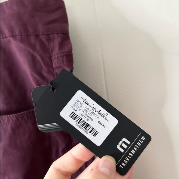 Travis Mathew maroon trifecta pants golf performance size 40x34 new - Picture 2 of 4